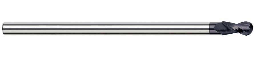 Picture of Harvey Tool 24728-C3 7/16 D x 3/8 Shank Ball EM, 2 FL AlTiN End Mill Standard Flute Standard Helix Carbide AlTiN Single End Ball NoseBall